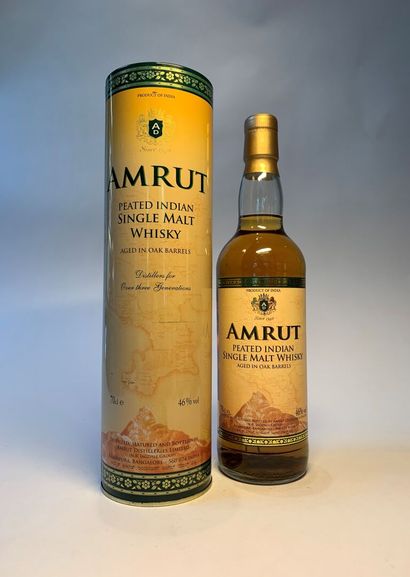null 1 bouteille de AMRUT Peated Indian Single Malt Whisky, Aged in Oak Barrels,...