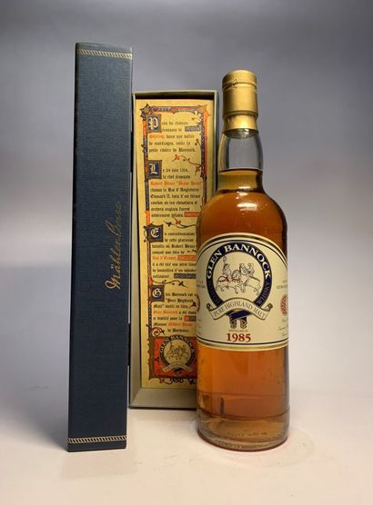 null 1 bouteille de GLEN BANNOCK Distilled in 1985 Pure Highland Malt Scotch Whisky,...