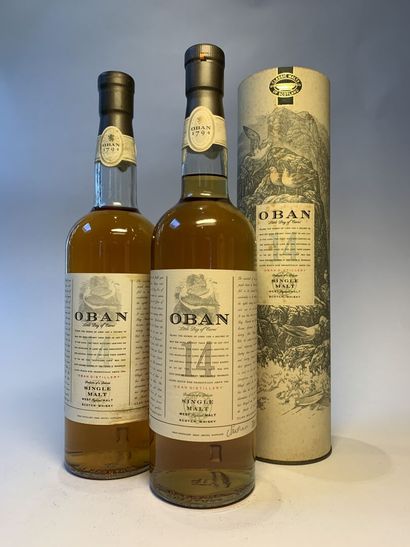 null 2 bouteilles de OBAN 14 Years Single Malt, 70 cl, 43 %, l'une dans sa boîte