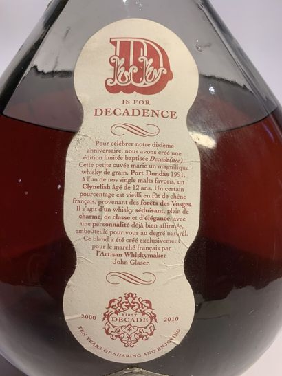 null 1 bombonne d'env. 10/12 litres DECADENCE 2000/2010 Compass Box Whisky co