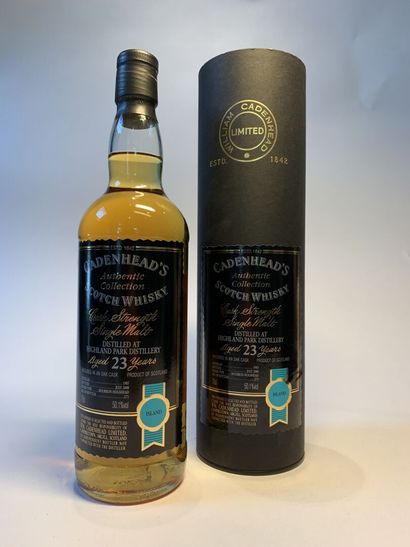 null 
1 bottle of HIGHLAND PARK 23 Years Cadenhead's Authentic Collection Scotch...