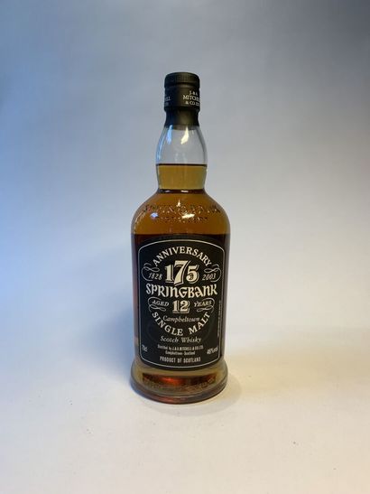 null 1 bouteille de SPRINGBANK 175 Anniversary 12 years Single Malt Scotch Whisky,...