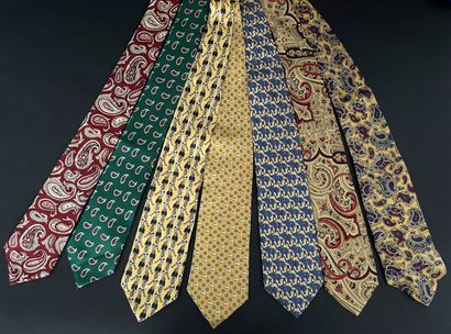 CHARLES LE GOLF 
Lot de 6 cravates en soie...