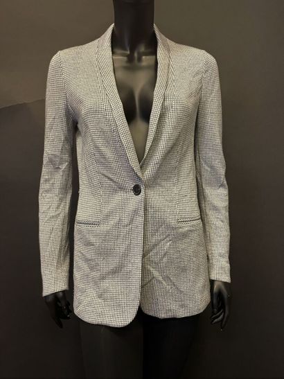 null Giorgio ARMANI 

White and blue houndstooth wool and cashmere jacket, notched...