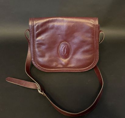 null CARTIER 

Burgundy leather satchel bag,

Wear, scratches.