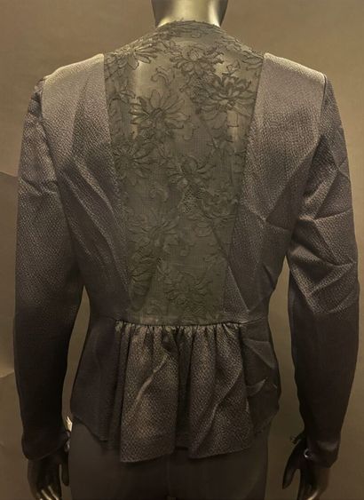 null Guy LAROCHE

 Black wool and silk jacket, single breasted, lace back neckline,...