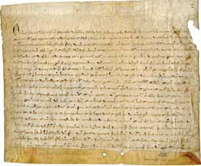SIÈCLE DE PHILIPPE LE BEL. Acte de donation. « Lundi avant la St Marc », 1288 ; 270...