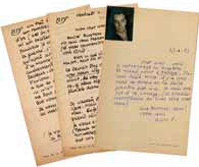 PAULHAN Jean [1884 - 1968] écrivain français. Deux lettres autographes signées. -...
