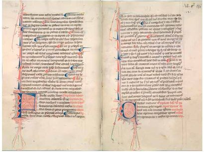 HUGUES DE STRASBOURG Compendium theologicae veritatis. Manuscrit sur parchemin, (180x125...