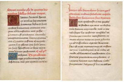 null RECUEIL de trois ouvrages - Manuscrit sur parchemin, (155x115 mm) France, début...