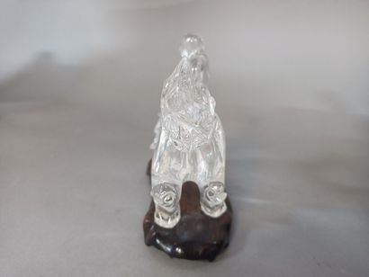 null 
Sage on a carved rock crystal buffalo. 


China, 20th century.


Sculpture...