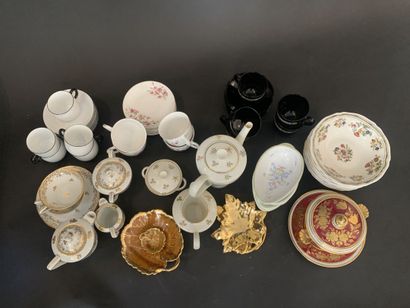 null 
Lot of parts of porcelain services of which a part of Gien and various.
