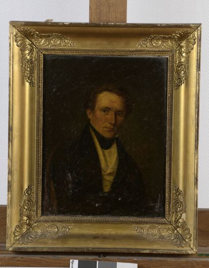 null 
Ecole française vers 1840.




Portrait d'homme.




Huile sur sa toile d'origine.




35...