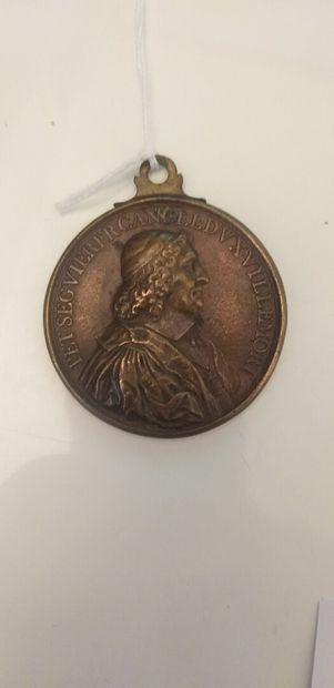 null Médaille en bronze représentant Pierre SEGUIER d'après Jean Warin (1607-1672),...