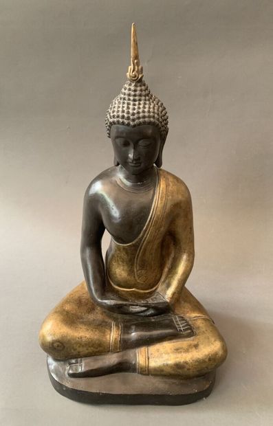 
Bouddha assis en Dhyana mudra en bronze...