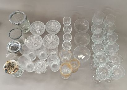 null 
Lot of glassware including five turbo glasses and three bowls BACCARAT and...
