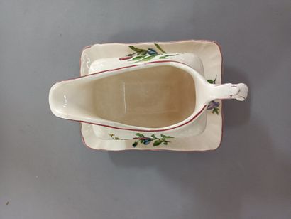 null Asparagus dish in fine earthenware with flowers decoration. 

End of the 19th...