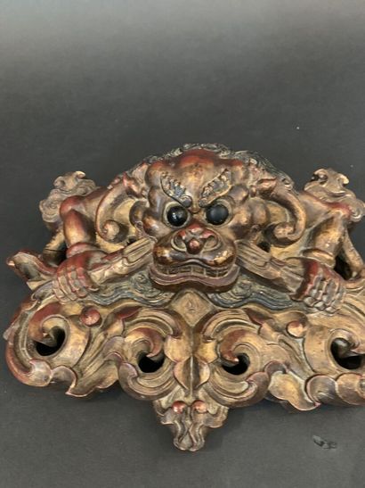 null 
Pair of doorkeepers in painted wood.




Accidents and missing parts. 




China,...