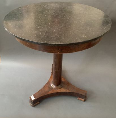 Small mahogany veneered pedestal table with...