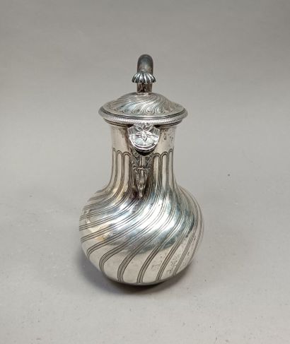 null 
Silver marabou coffee pot with simulated twisted flutes.

Some dents and accidents.

Gross...