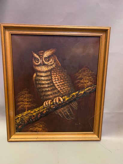 
Modern school.

Owl.

Oil on canvas signed...