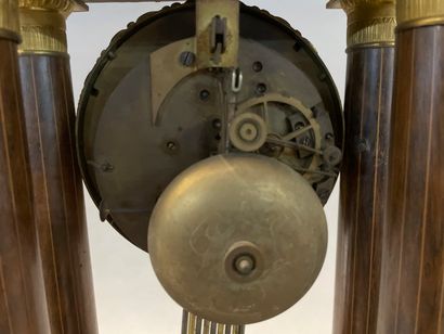 null Portico clock in inlaid rosewood veneer.

Charles X period. 

52 x 26 x 15 ...