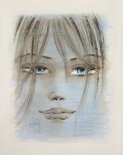 null Francis de Lassus SAINT-GENIES (1925-2018)

Female face 

Watercolor enhanced...