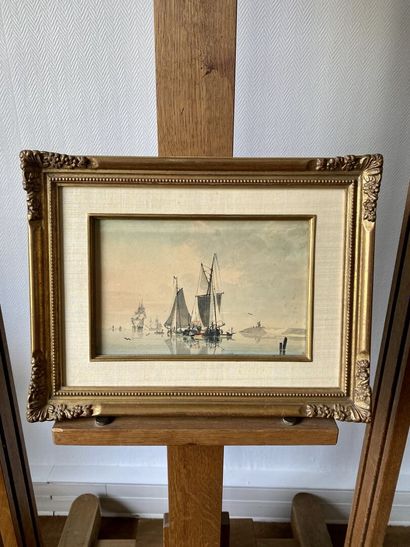 null Flemish school of the 19th century

Seascape in calm weather

Pen and watercolor...