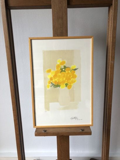 null Bernard CATHELIN (1919-2004)

Bouquet of yellow flowers 

Lithograph, signed...