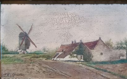 null Édouard QUITTON (1842 - 1934) (Belgian school)

Windmill

Oil on panel, signed...