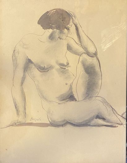 null 
Pierre BERJELE (1907 - 1990)




Lot de trois dessins représentant des nus.




Aquarelle...