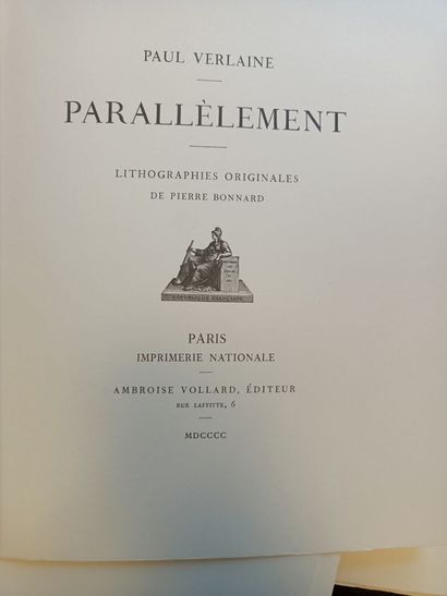 null VERLAINE Paul, Parallèlement. 

Reproduction des lithographies de Pierre BONNARD....