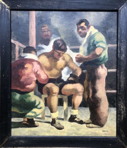 null Robert HEITZ (1895-1984)

Le joueur de box 

Huile sur toile, signée en bas...