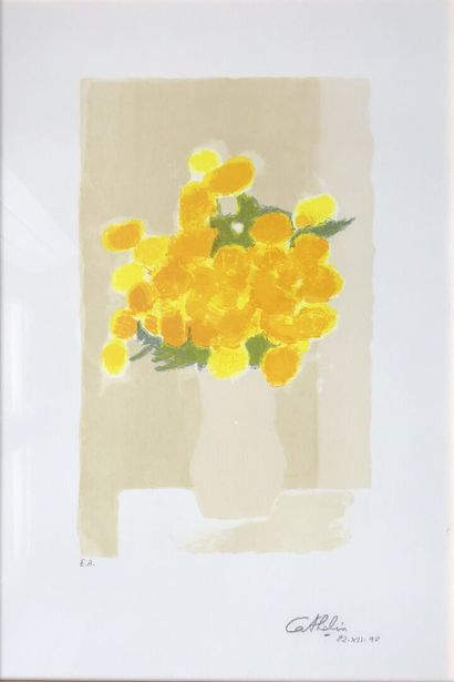 null Bernard CATHELIN (1919-2004)

Bouquet de fleurs jaunes 

Lithographie, signée...