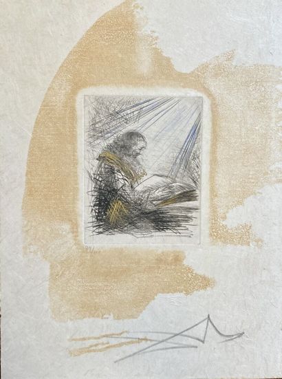 null After Salvador DALI (1904-1989)

Faust reading

Engraving heightened with gold,...