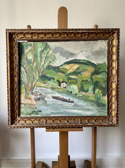 null Marcel BASLER (born in 1917)

Barge on a river

Oil, signed and dated 1936 lower...