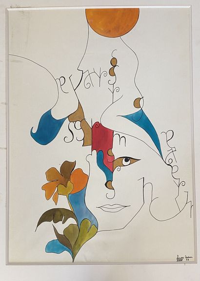 null Lourdel CEDRAU (?)

Poetic face

Gouache, watercolor and felt pen, signed and...