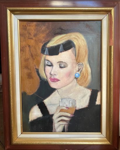 null Marc-Olivier GRÉGOIRE (1897-1991)

Portrait de femme au verre

Huile sur isorel,...