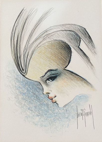 null Francis de Lassus SAINT-GENIES (1925-2018)

Female face 

Watercolor enhanced...