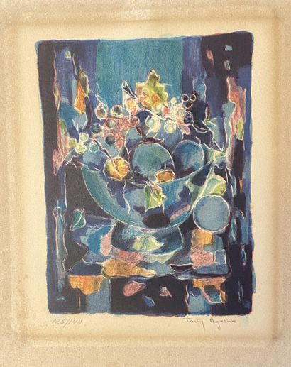 null Tony AGOSTINI (1916-1990)

Lot of five lithographs :

Still life

Signed and...