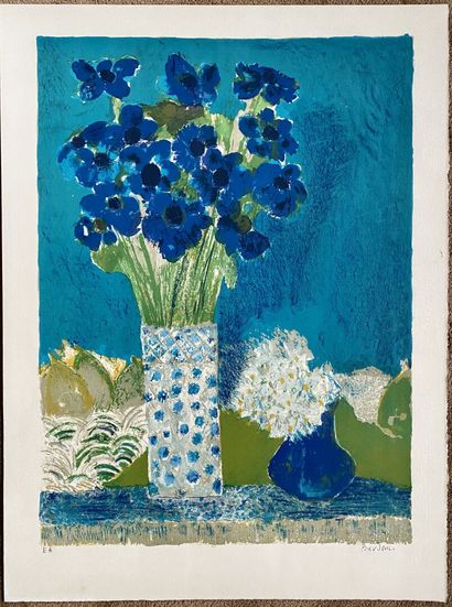 null Guy BARDONE (1927-2015)

Bouquet of blue anemones

Lithograph in colors signed...