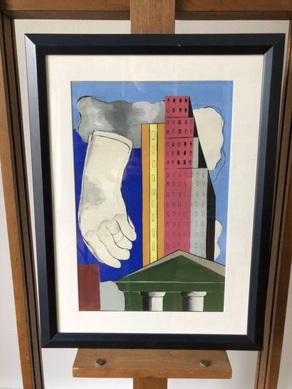 null 
Simone HERMAN (1905-?)





Hand and skyscrapers, New York





Gouache and...