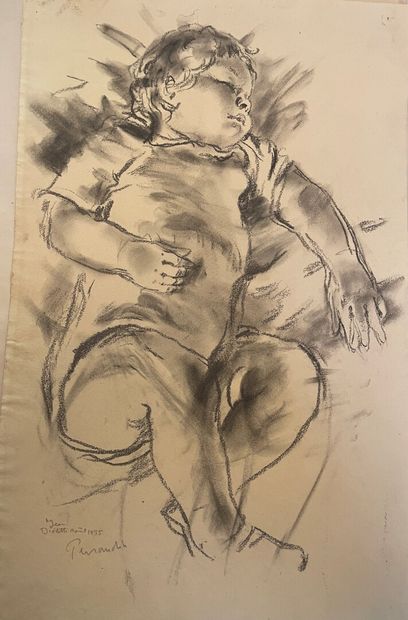 null Paul PERRAUDIN (1907-1993)

"Jean à Dielette"

Lot de deux dessins, l'un au...