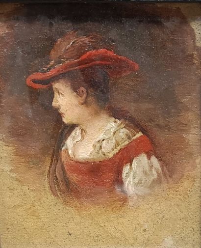 null French school of the 19th century

Portrait of a woman with a hat

Oil on cardboard...