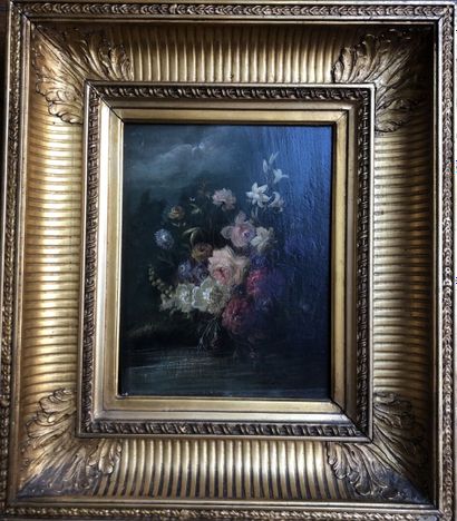 null French school of the XIXth century

Still life with bouquets of flowers. 

Two...