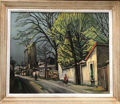 null R.CHAMBON (XX)

Parisian suburb 

Oil on isorel, signed lower right.

54,5 x...