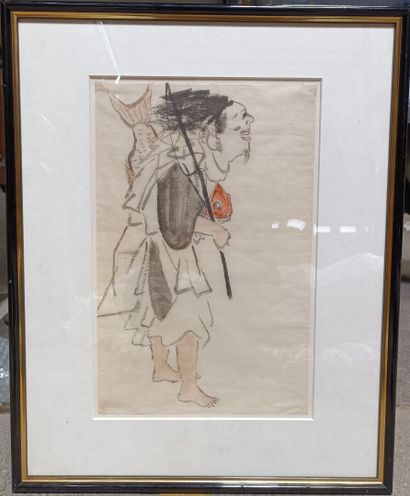 null Shijo school 

Ebisu, the god of fishermen, with his carp

Watercolor on paper....