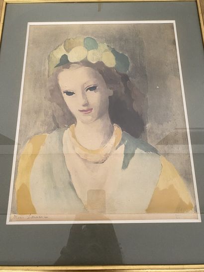 null Marie LAURENCIN (1883-1956)

Portrait of a young woman 

Lithograph in colors,...