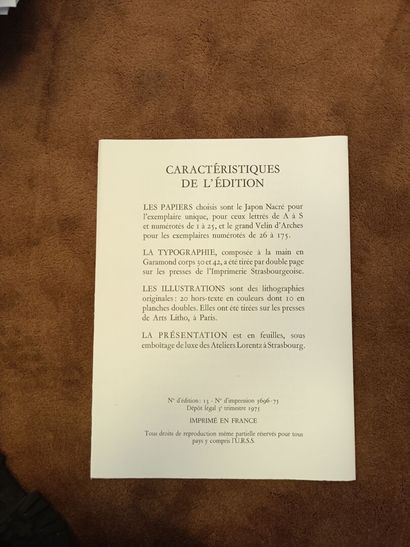 null SCHMITT Pierre, 

20 original lithographs by Hilaire. Strasbourg, éditions d'Art...