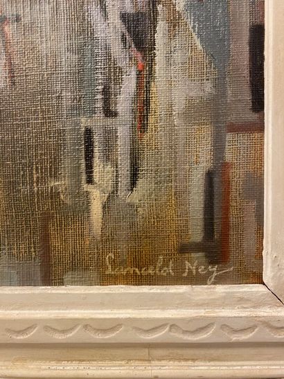 null Lancelot NEY
(Budapest 1900 - 1965 Paris)
Composition abstraite 
Huile sur toile,...
